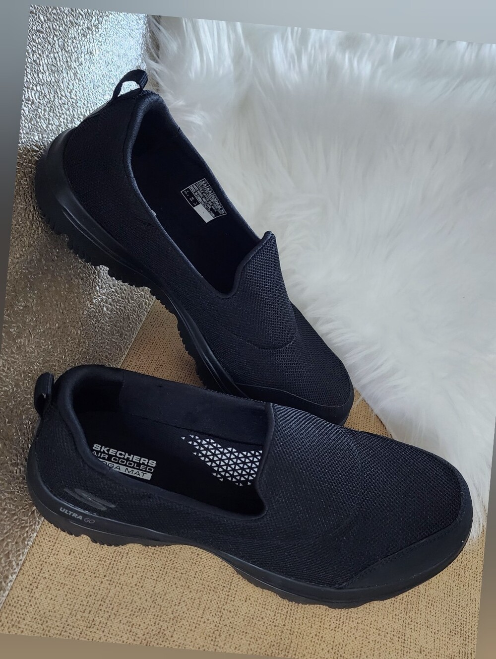 New Skechers Women Black Loafer Sneakers Shoes 9.5 Gowalk Evolution Ultra 15730